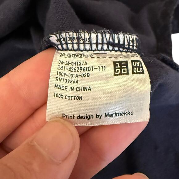 Uniqlo x MARIMEKKO Rasymatto Polka Dots Tunic Top Shirt Blue Black - Size XL - Picture 4 of 10